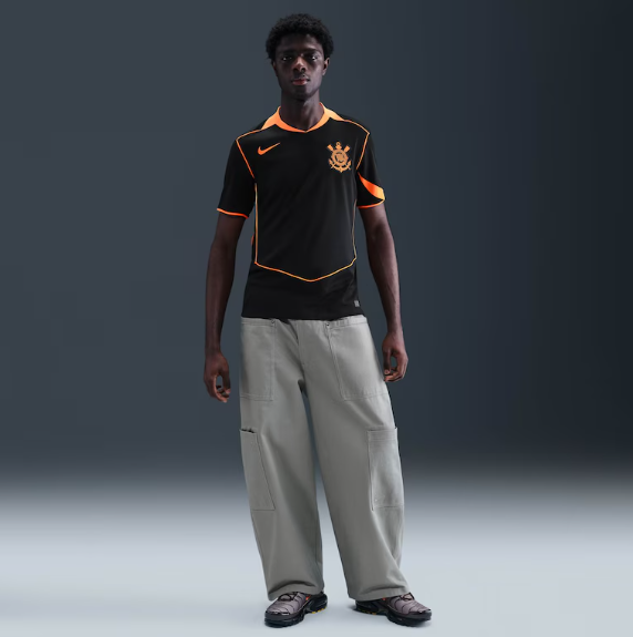 Camisa Nike Corinthians III 25/26 Masculina - Preto+Laranja