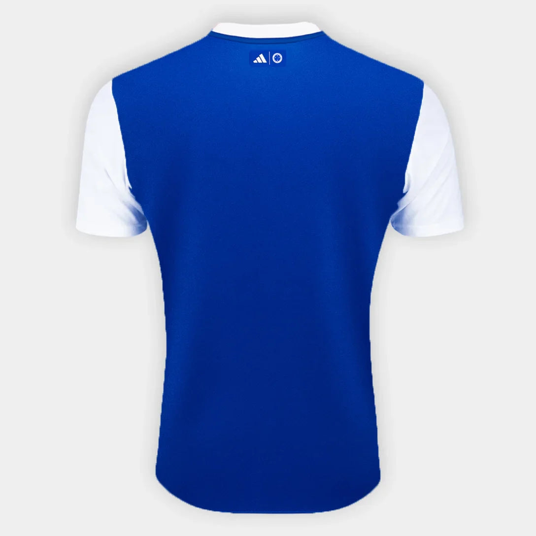 Camisa Cruzeiro 25/26 s/n Fanshirt Adidas Masculina - Azul+Branco