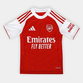 Camisa Infantil Arsenal Home 25/26 s/n Torcedor Adidas - Vermelho+Branco