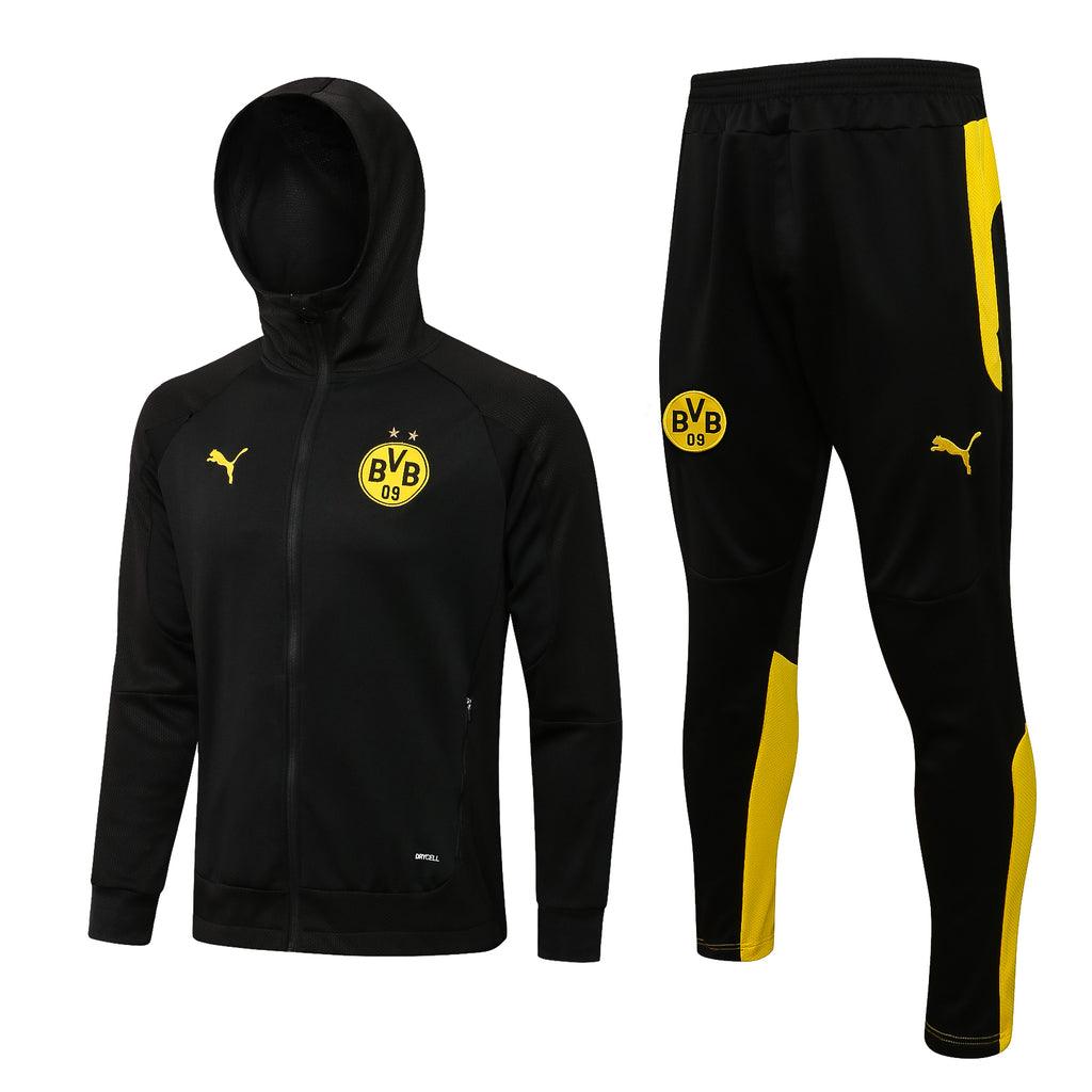 Conjunto Inverno Borussia Dortmund Preta Puma - Com Capuz